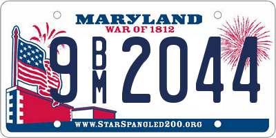 MD license plate 9BM2044