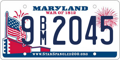 MD license plate 9BM2045