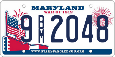 MD license plate 9BM2048