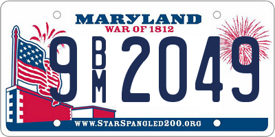 MD license plate 9BM2049