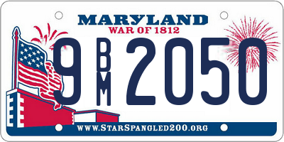 MD license plate 9BM2050