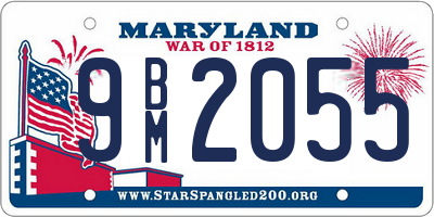 MD license plate 9BM2055