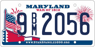 MD license plate 9BM2056