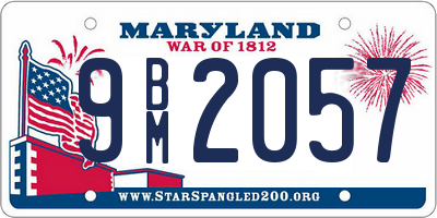 MD license plate 9BM2057