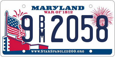 MD license plate 9BM2058