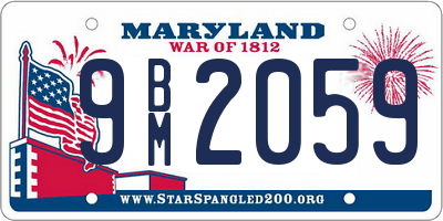 MD license plate 9BM2059