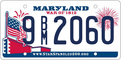 MD license plate 9BM2060