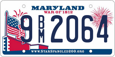 MD license plate 9BM2064