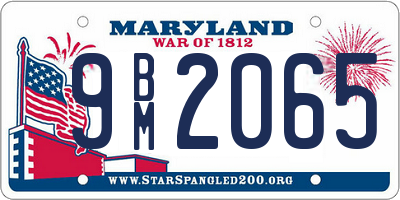 MD license plate 9BM2065