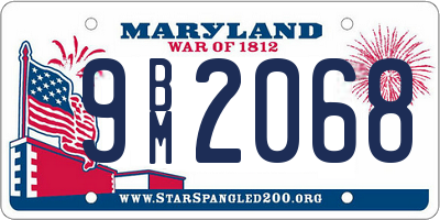 MD license plate 9BM2068