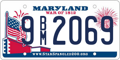 MD license plate 9BM2069