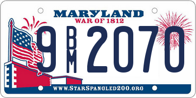 MD license plate 9BM2070