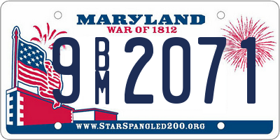 MD license plate 9BM2071