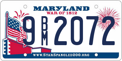 MD license plate 9BM2072