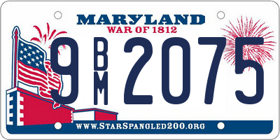 MD license plate 9BM2075