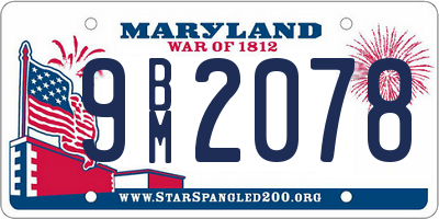 MD license plate 9BM2078