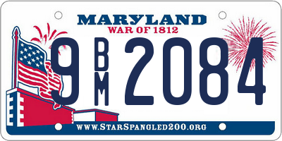 MD license plate 9BM2084