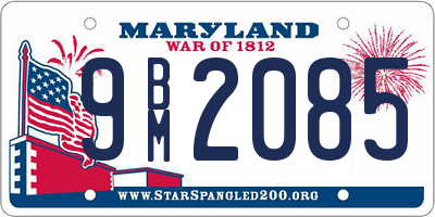 MD license plate 9BM2085