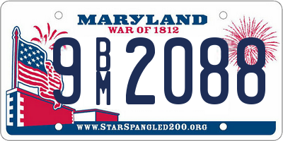 MD license plate 9BM2088