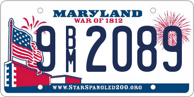 MD license plate 9BM2089