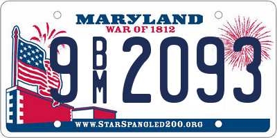 MD license plate 9BM2093