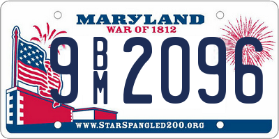 MD license plate 9BM2096