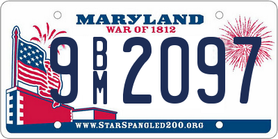 MD license plate 9BM2097