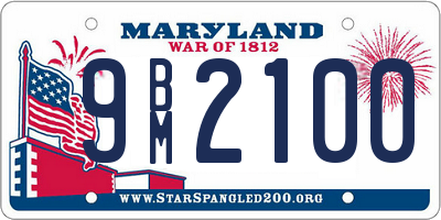 MD license plate 9BM2100