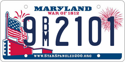 MD license plate 9BM2101