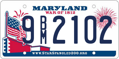 MD license plate 9BM2102