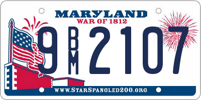 MD license plate 9BM2107