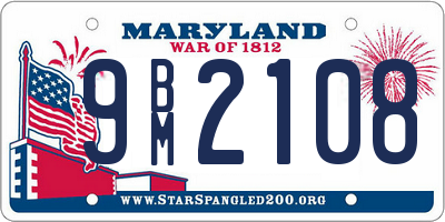 MD license plate 9BM2108