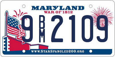 MD license plate 9BM2109