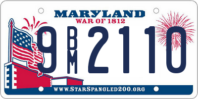 MD license plate 9BM2110