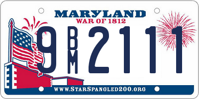 MD license plate 9BM2111