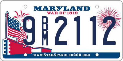 MD license plate 9BM2112