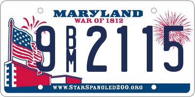 MD license plate 9BM2115