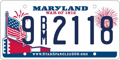 MD license plate 9BM2118