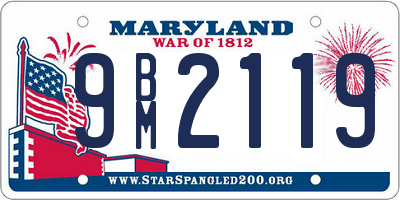 MD license plate 9BM2119