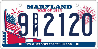 MD license plate 9BM2120