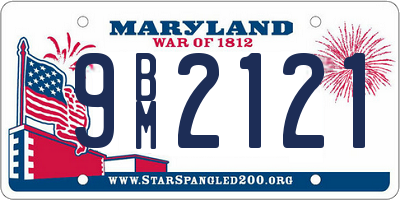 MD license plate 9BM2121