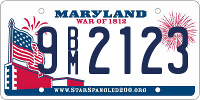 MD license plate 9BM2123