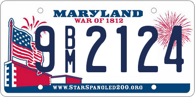 MD license plate 9BM2124