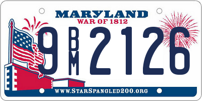 MD license plate 9BM2126