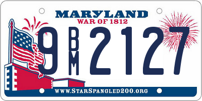 MD license plate 9BM2127