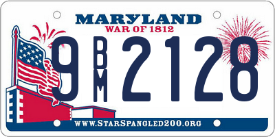 MD license plate 9BM2128