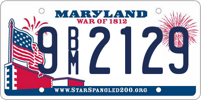 MD license plate 9BM2129