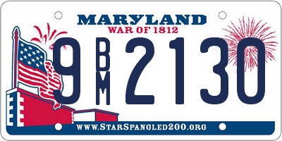 MD license plate 9BM2130