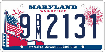 MD license plate 9BM2131