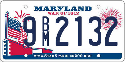 MD license plate 9BM2132